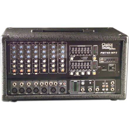 Choice Select Ultra PM-740 Powered 7 Ch. Stereo Mixer 200W RMS Per Ch.
